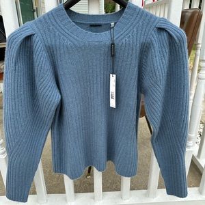 $325 NWT ELIE TAHARI CASHMERE WOMEN SIZE LARGE BLUE CREW NECK SWEATER